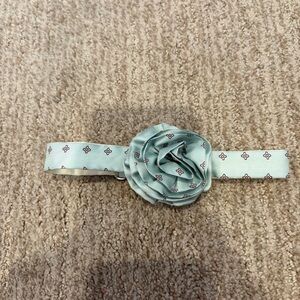 Vintage All Silk Blue Patterned Rosette Neck Tie - 15.5”